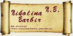 Nikolina Barbir vizit kartica
